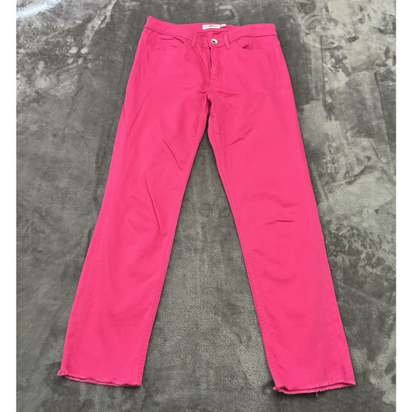 Vineyard Vines Jeans Women’s 27 Pink Mid-Rise Raw Hem Denim Pants - Picture 1 of 12